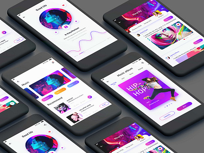 music APP app colorful line music ui