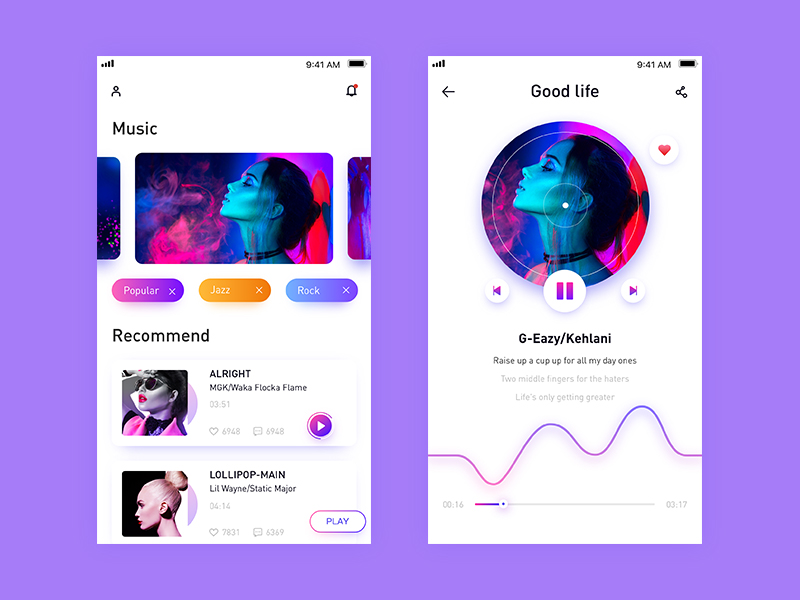 music APP by Jenson Z. on Dribbble