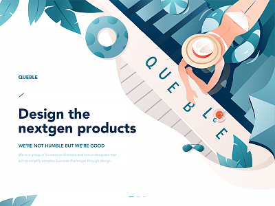 Agency Homepage - Queble edition agency design illustration jenson z. product design queble studio summer ui ux web web design