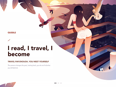 Travel Homepage flat homepage illustration illustrator jenson z. queble travel ui user interface web web design website