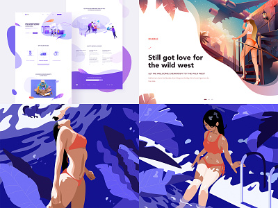 Top4Shots on@Dribbble from 2018 app blue branding colorful design girl illustration illustrator jensonn line queble ui ux web web design women