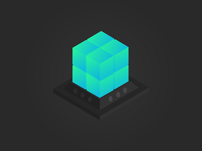 Isometric Product Icon - Machine Learning Workbench acrylic ai artificial intelligence crystal glow isometric machine learning ml product icon workbench