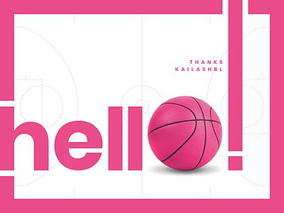 Hello Dribbble! basketball debut design hello typography