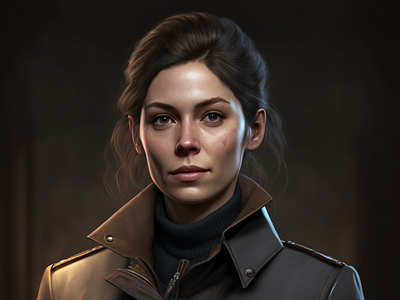 Digital art of a young dynamic officer from England