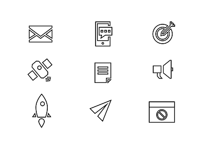 New direction / new icons icons sharp straight