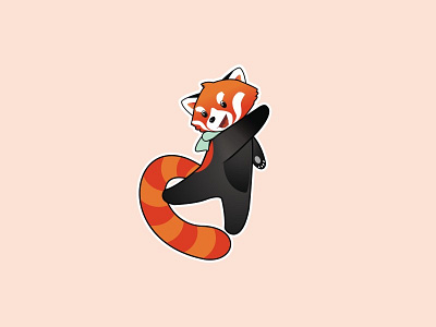 The red panda design，illustration