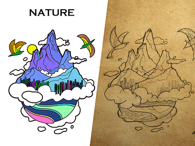 NATURE illustrations vector