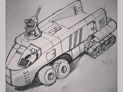Reconnaissance Vehicle01 comics illustration science fiction sketch