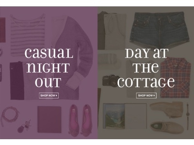 Day/Night Women's clothing photography site design womens