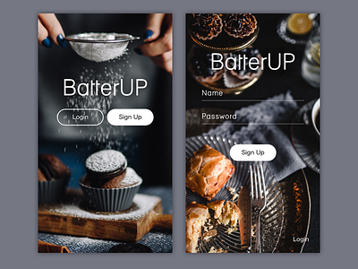 Sign Up Page app design baking cupcake daily ui dessert mobile photography sign up ui design
