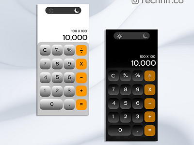 UI Design of a calculator mobile application