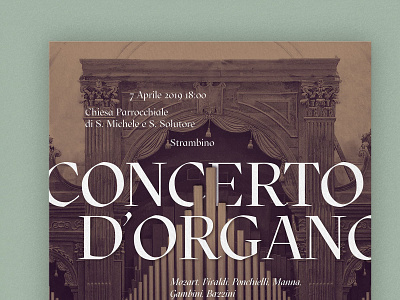 Classical music concert with organ concert event graphic design music poster print