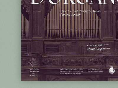 Classical music concert with organ (detail) classical music event graphic design poster print