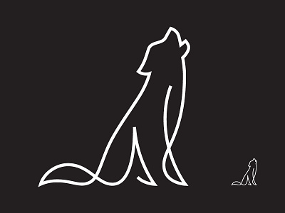 Wolf branding design icon logo monoline wolf