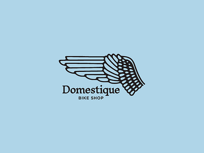 Domestique angel bicycle bike branding design drawing illustration wings