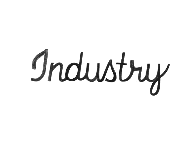 Industry Script custom design lettering script type typography