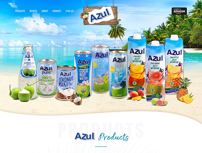 Azul - Complete Package Shopify website design and development adobe illustrator cc adobe photoshop cc adobe xd branding coconut coconut water e commerce food drink food drink graphic design juice landing page design milk shopify ui ux web design web page design