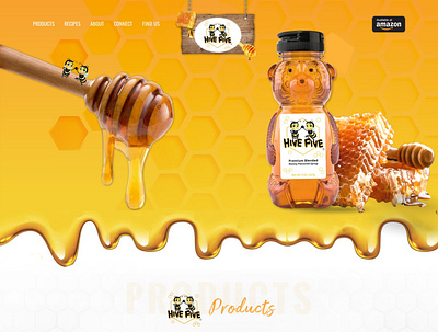 Hive Five - Azul - Shopify website design and development adobe photoshop cc adobe xd design e commerce flavored food drink food recipes graphic design honey honey syrup honeycomb html landing page design shopify shopify development syrup ui ux web design web page design