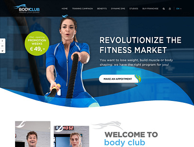 BodyClub - Creative and Custom Theme Design adobe illustrator cc adobe photoshop cc adobe xd body building branding e commerce figma fitness franchise graphic design gym logo muscles sport training ui ux web design web page design workout