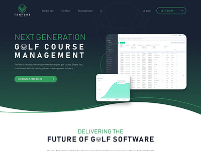 TenFore - Golf software Theme Design adobe illustrator cc adobe photoshop cc adobe xd adobe xd branding dashboard golf graphic design information technology it company landing page design portal software technology ui ux web design web page design