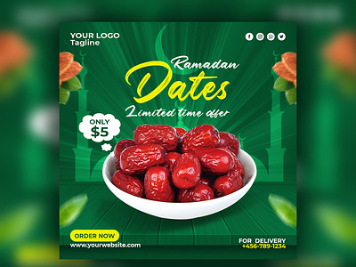 Ramadan food menu social media design typography