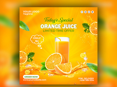 Special orange juice social media banner