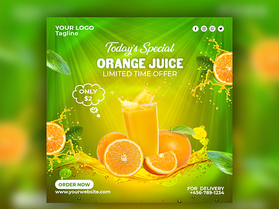 Special orange juice social media banner