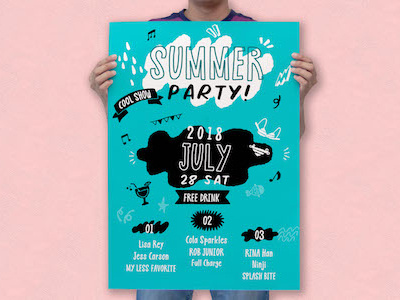 Summer Party Poster made with my recent font!