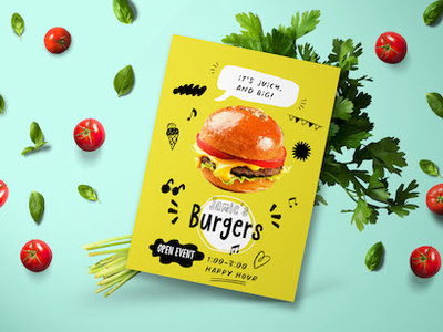 Jamie's Burgers Flyer!! app branding business card cartoon design font hip hipster illustration lettering logo print quirky resource typeface typo typography vector vibe
