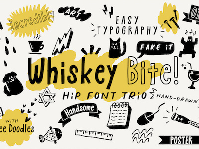 Whiskey Bite - Free Hip Font book branding business cartoon design font free free font freebie freebies hipster illustration lettering logo quirky resource typeface typo typography vector