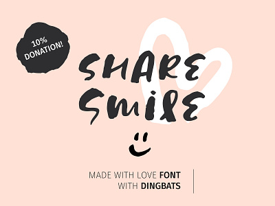 Share Smile - Brush Font + Dingbats branding brush card design dingbats donation font illustration ink language lettering multilingual project resource script trendy typeface typo typography vector