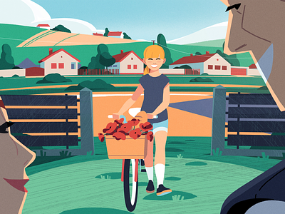 Village Program styleframe animation character country countryside cycle enviroment illustration illustrator scene scenery sek sekond styleframe