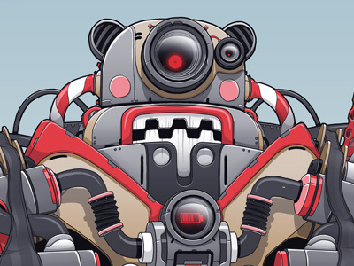 Headhunter 1. cartoon character character design comic cyber drawing illustration kyklop machine ps robot sekond