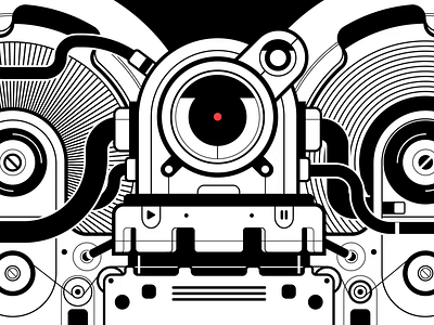 Cassette tape eater Robot artwork audio cassette character headphone illustration music phonecase product robot sek sekond vector vectorart