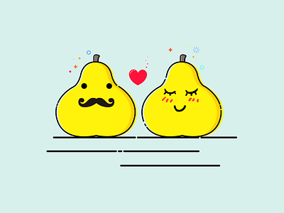 Love Between Pears design illustration love