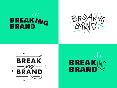 Breaking Brand logo exploration agency brand buffer green identity logo logotype music podcast podcast logo startup typography website