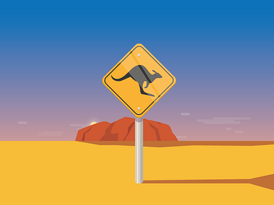 Australia aussie australia helpscout kangaroo road sign rock sky uluru