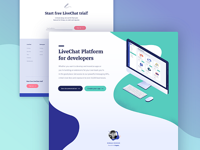 LiveChat Platform For Developers app application code coding customer customer service developer isometric live chat marketplace perspective platform