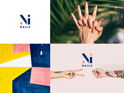 Ninails beautician beauty brand branding geometric style geometry hands identity logo manicure millenials nail care nails shapes tatoo urban