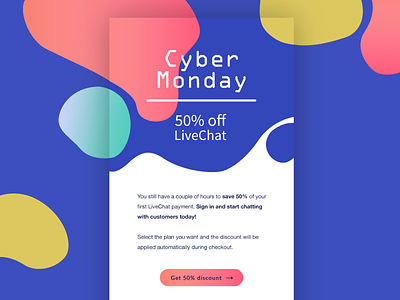 Cyber Monday black friday campaign chat customer service cyber monday livechat mailing newsletter promo