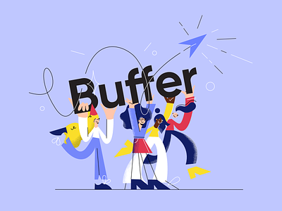 Buffer celebration blog blog post brand buffer celebration characters happiness people platform products social media suite teamwork