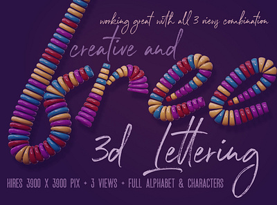 Free Colorful Rings 3D Lettering colorful decorative deeezy font free free font free graphics free typography freebie freebies graphics playful typography