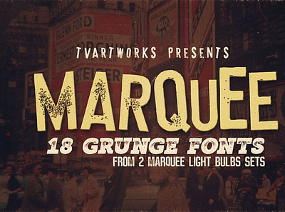 Marquee - 18 Grunge Fonts by Tomas Veselovsky digitalart font fontbundle freefont grungefont