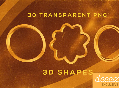 30 Metalic PNG Shapes - FREEBIE 3d 3dshapes digitalart frame graphics