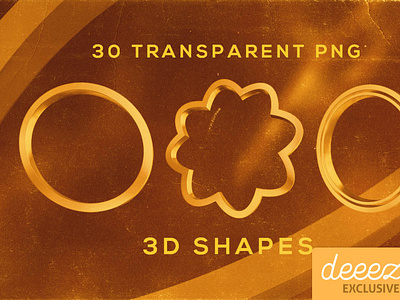 30 Metalic PNG Shapes - FREEBIE