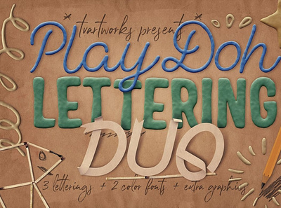 Play-Doh Lettering Duo 3d 3dletters digitalart playdough typography