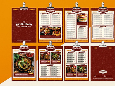 Rustic Food menu Illustrator Template digitalart menutemplate print restaurant template