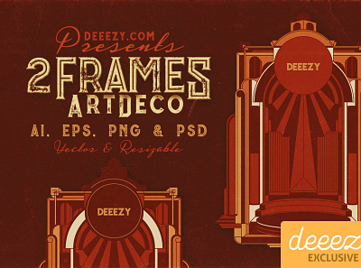 2 ArtDeco Frames 2 - FREEBIE artdeco digitalart frame frames