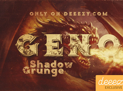 Geno Shadow Grunge Font - EXCLUSIVE FREEBIE digitalart displayfont font freefont vintagefont