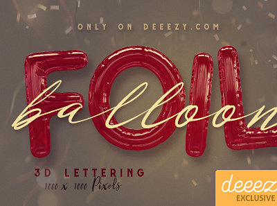 Foil Balloon Free 3D Lettering 3d 3dletters digitalart lettering typography
